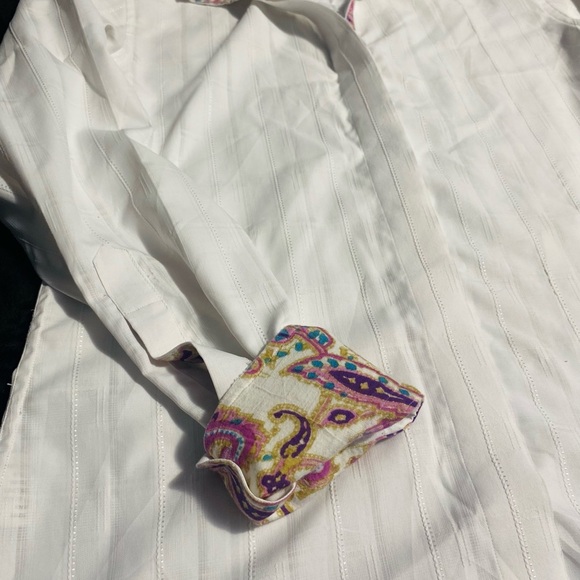 Cozy Pink and White Turtleneck Sweater - Picture 9 of 16